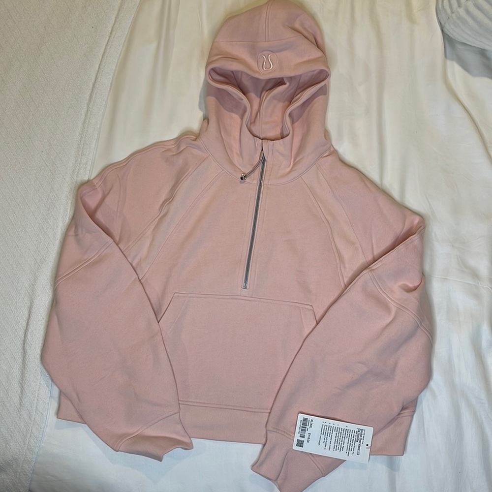 Lululemon Pink Mist oversized 1/2 Scuba Hoodie XL/XXL